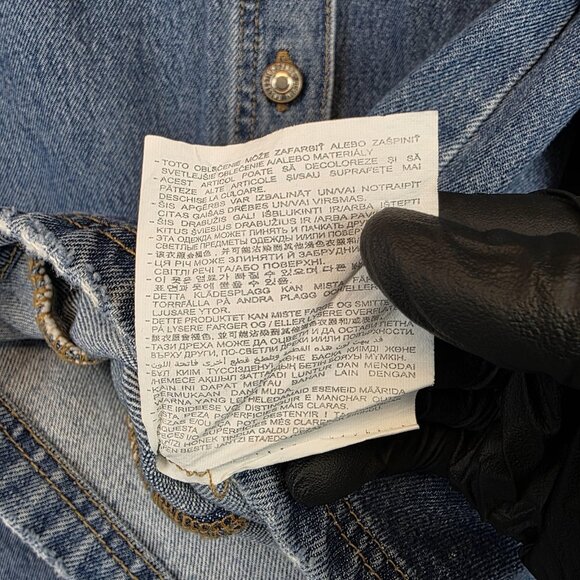 Zara Jacket Youth 11-12 152 Blue Denim Chore Utility Button Front Pockets Kids - Picture 9 of 10